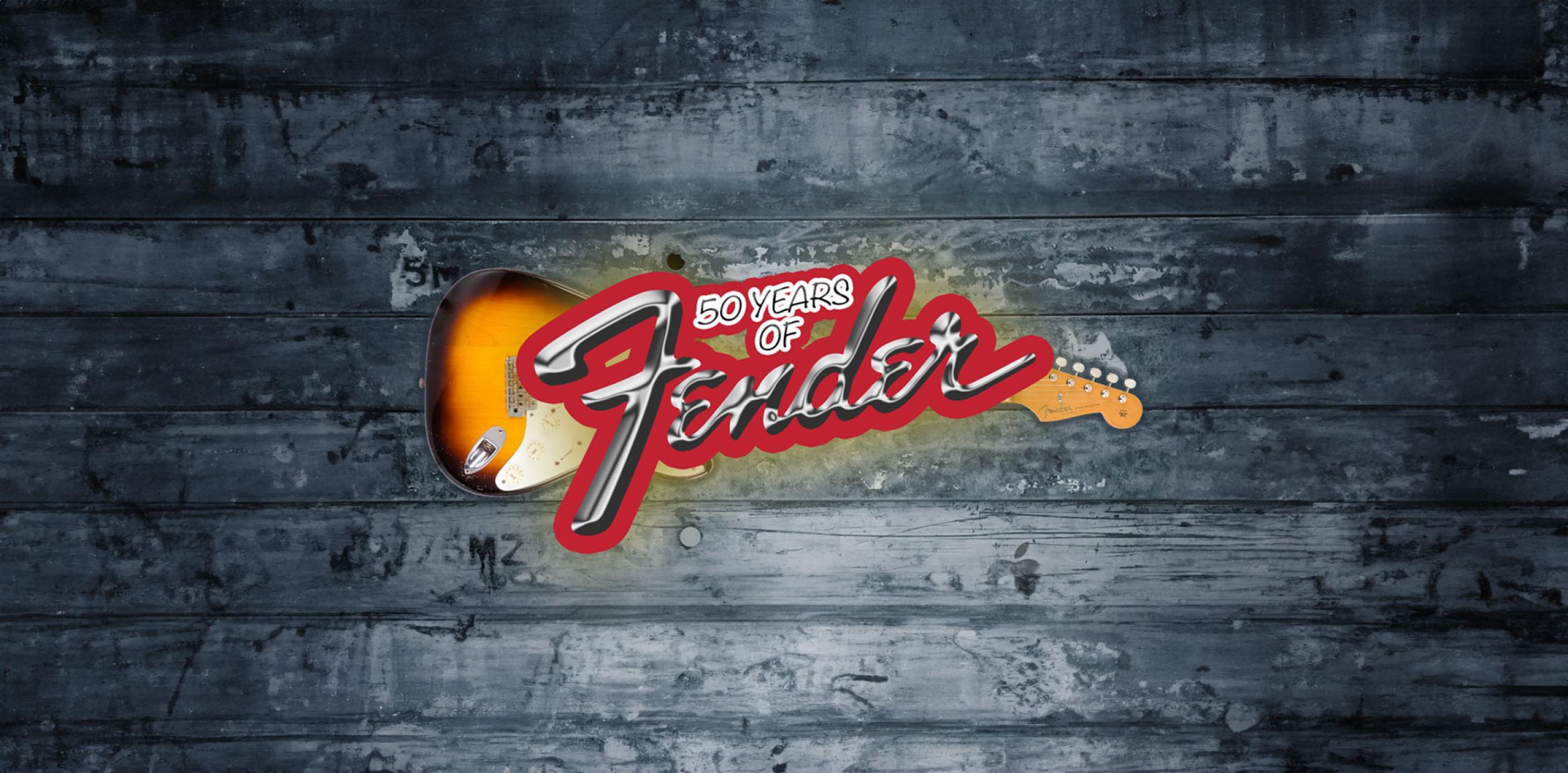 50 Years of Fender logo