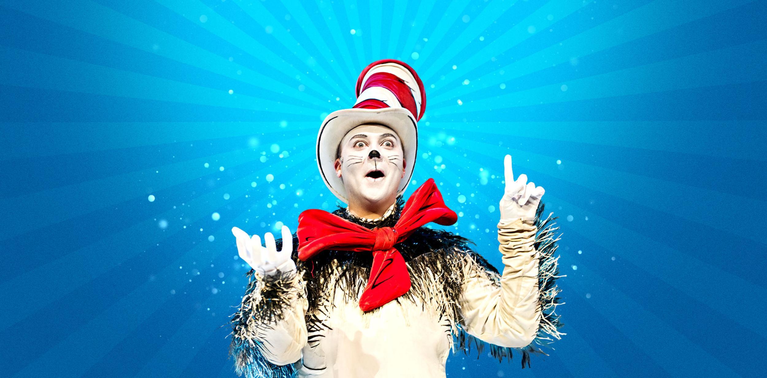 A person in a Cat in the Hat costume