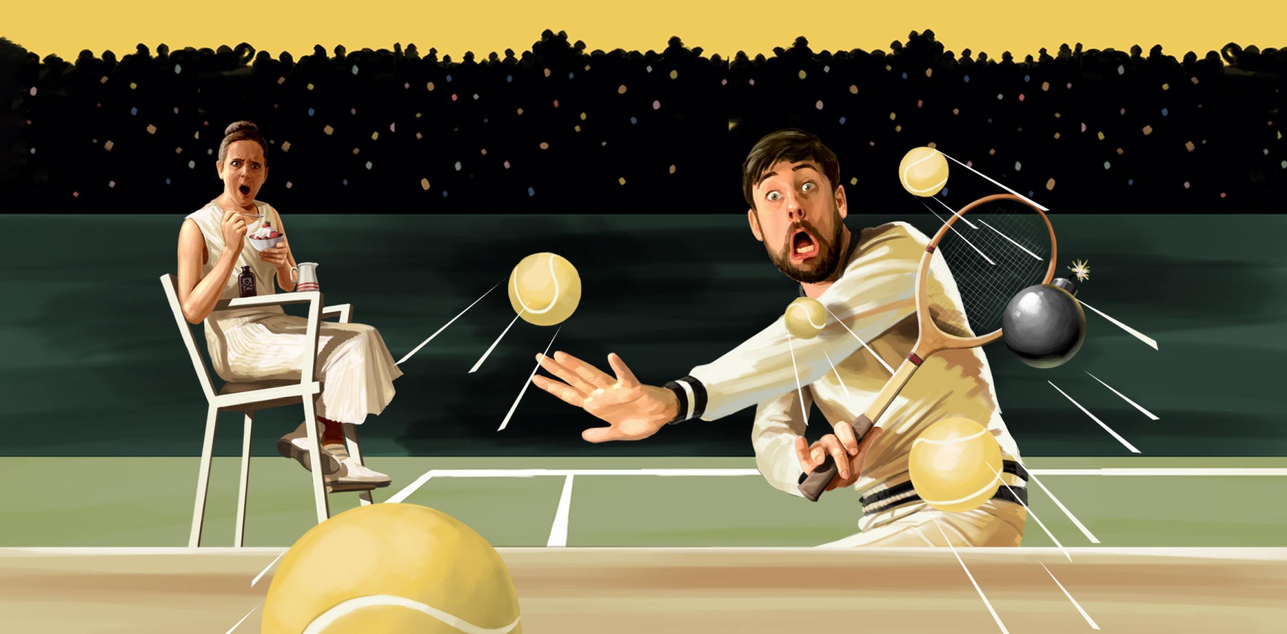 Illustration of a tennis match
