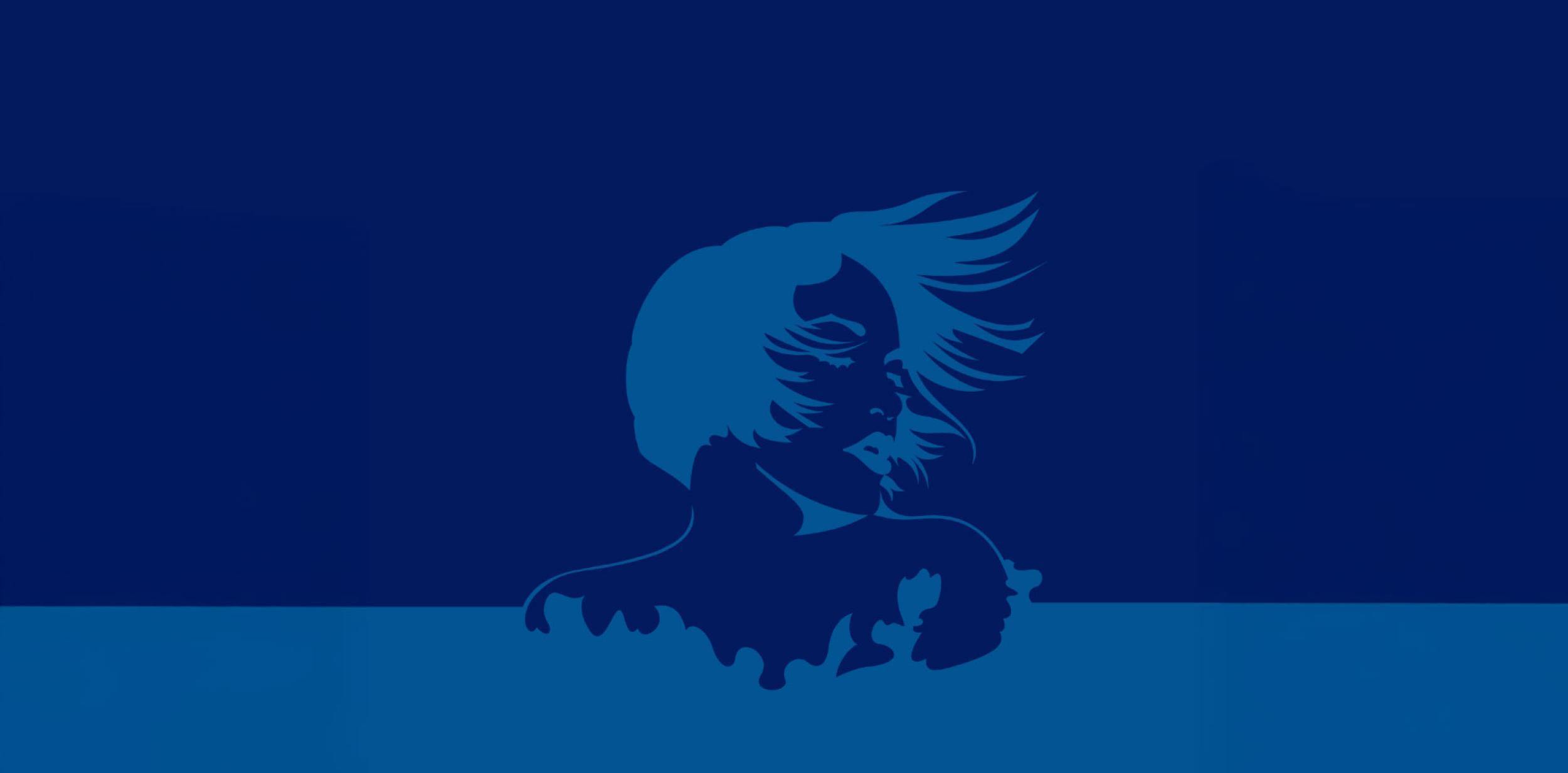 A illustration of a person tossing their hair