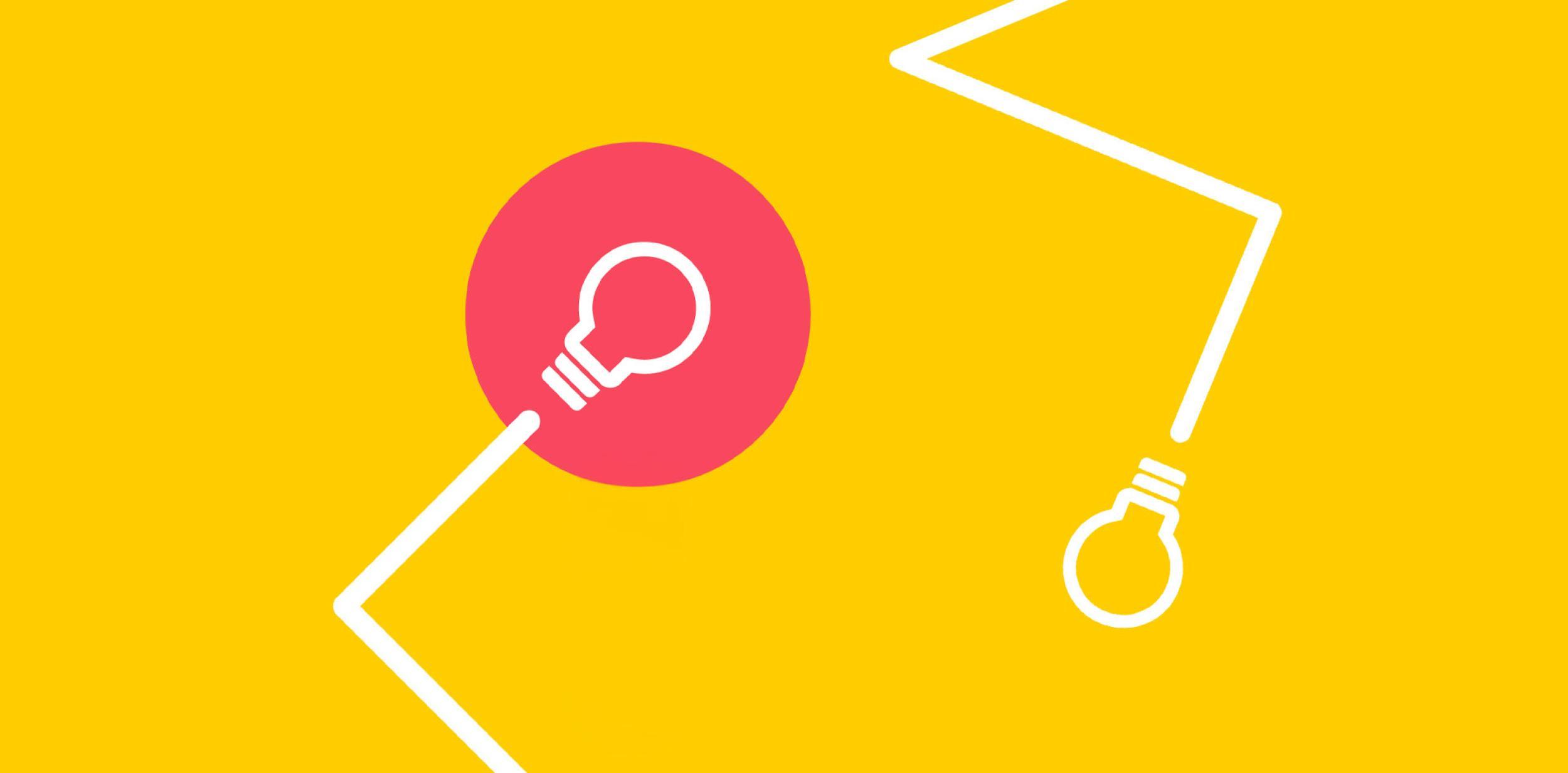 A graphic illustration of a lightbulb