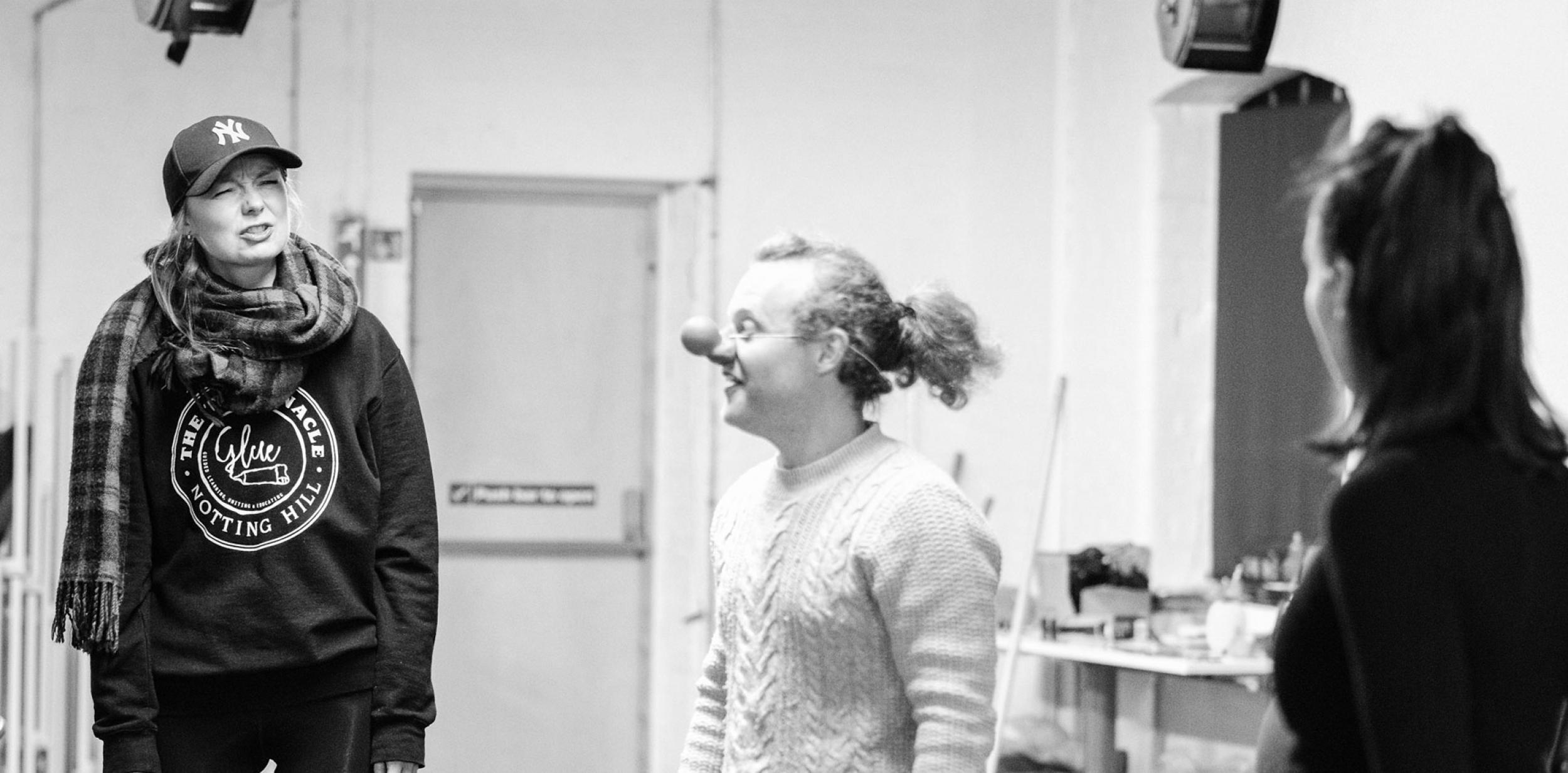 actors rehearsing for the panto