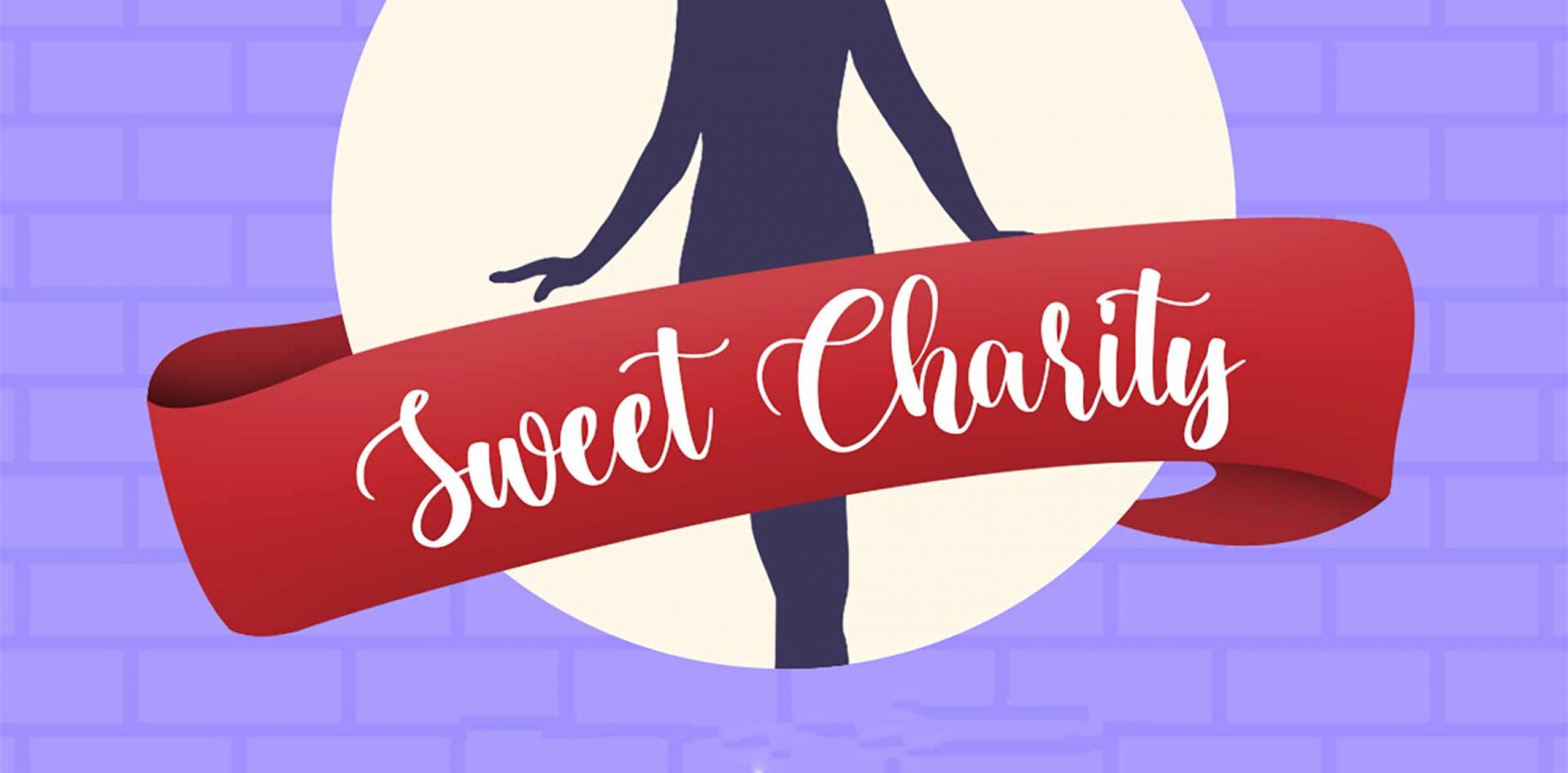 Sweet charity logo against a female silhouette