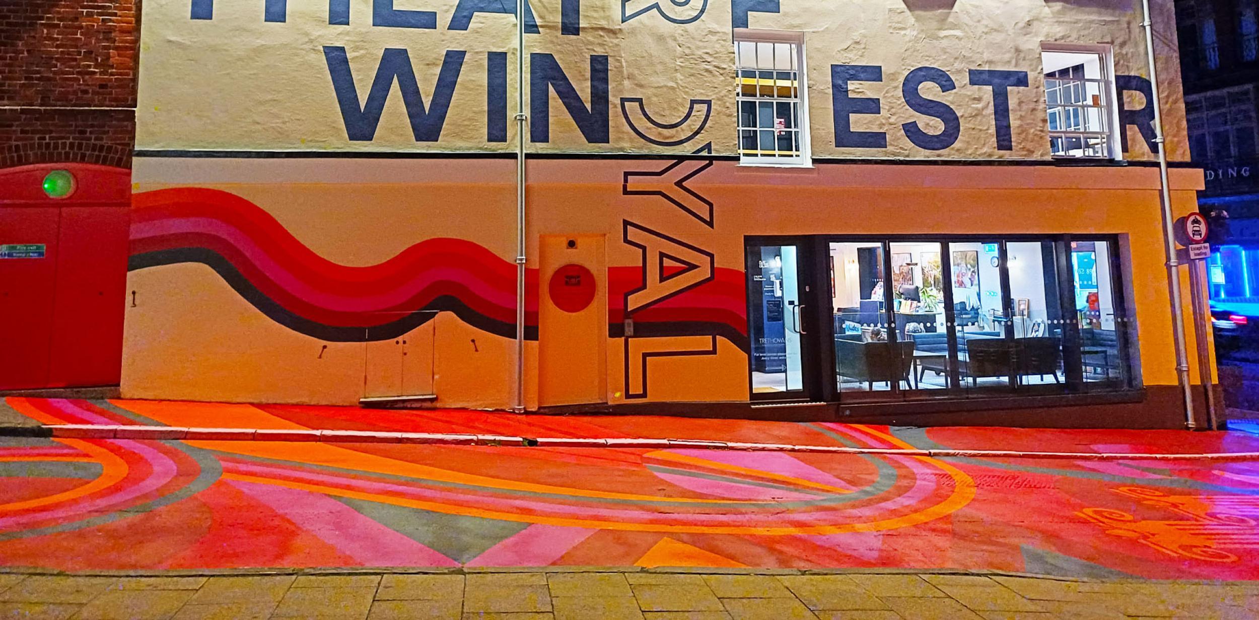 The bold artwork outside Theatre Royal Winchester 