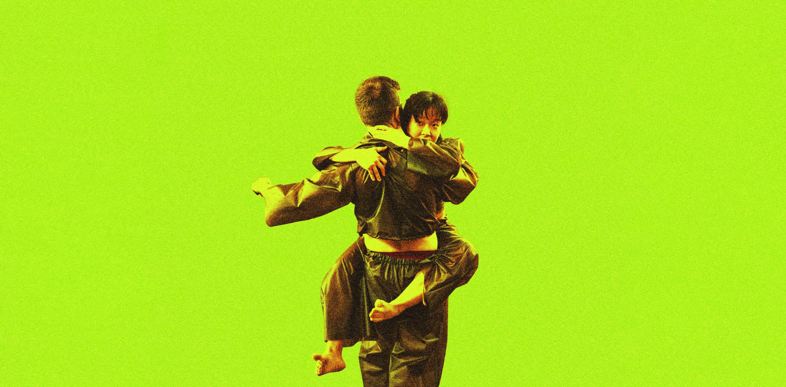 Two people embracing