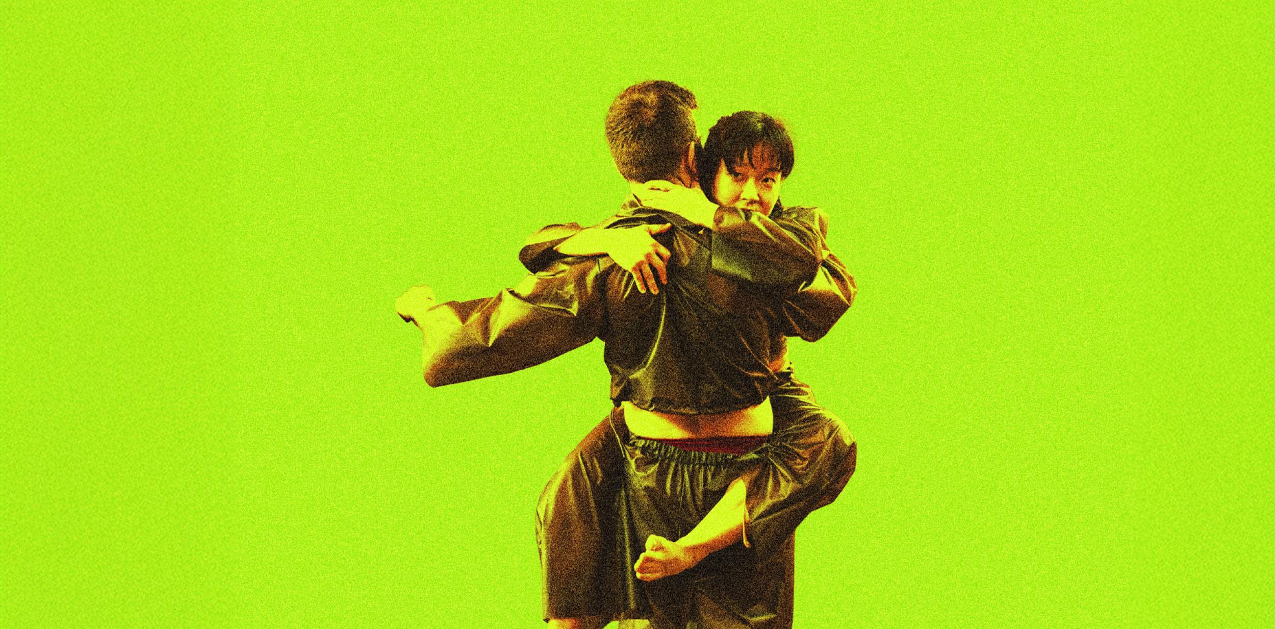 Two people embracing