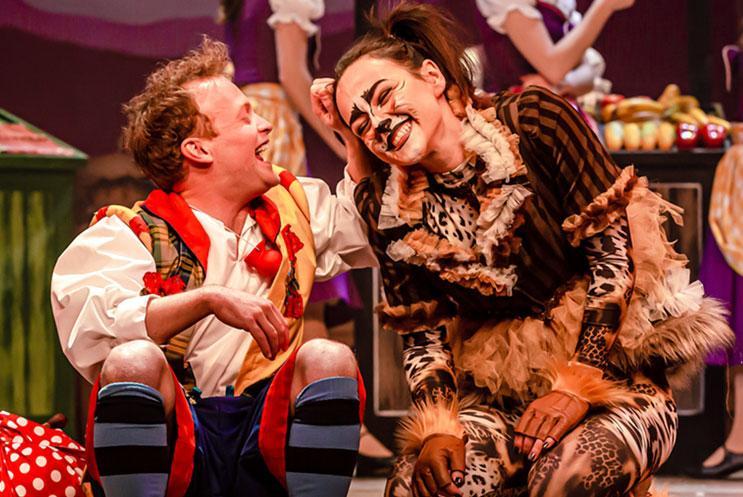 Panto characters laughing