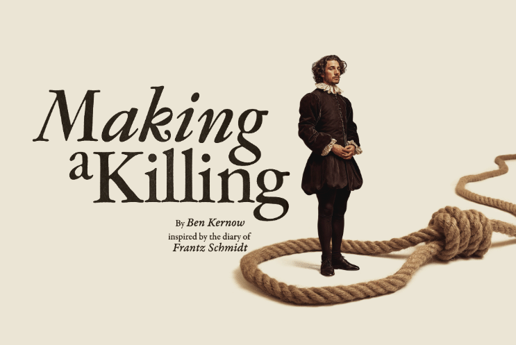 A person standing inside the noose of a giant rope
