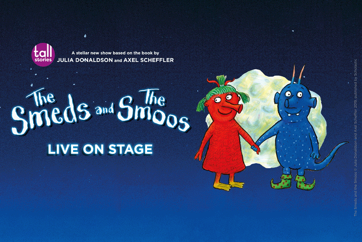 The Smeds and the Smoos title with illustrations of aliens holding hands