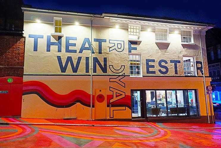 The bold artwork outside Theatre Royal Winchester 