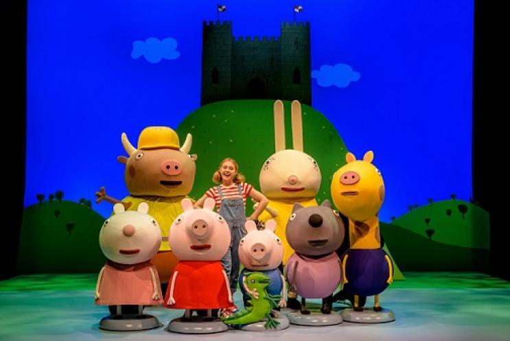 Peppa Pig family on stage