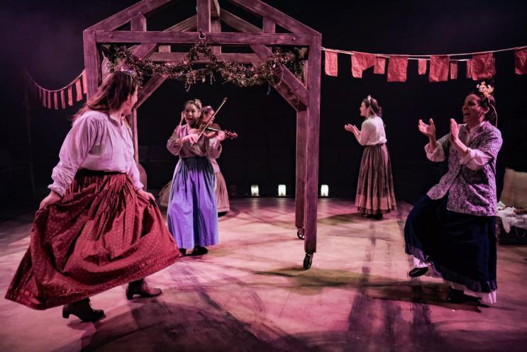 A group of girls dancing