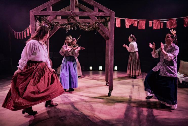 A group of girls dancing