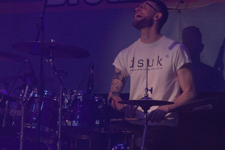 A person playing the drums