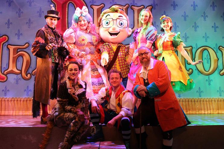 Harry Hampshire with the panto cast