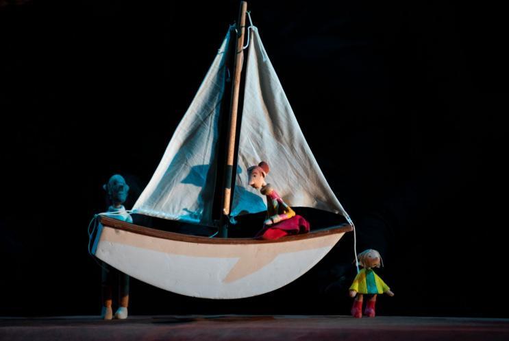 Puppet boat on stage