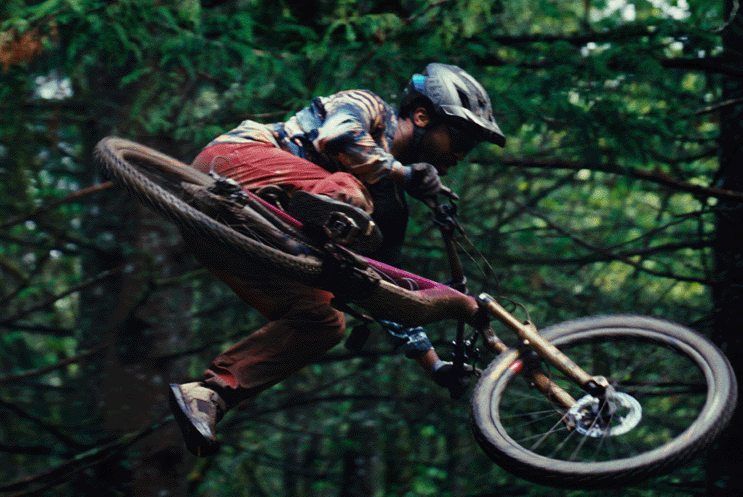A mountain bike rider