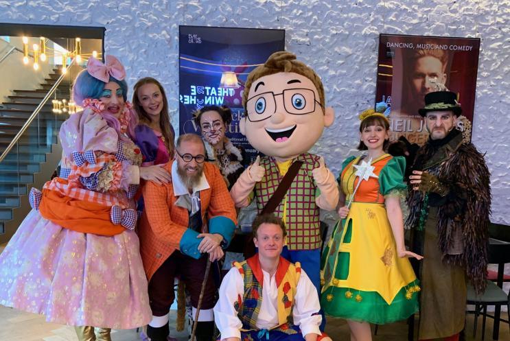 Harry Hampshire with the panto cast