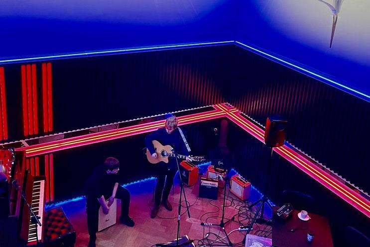 Musicians playing live