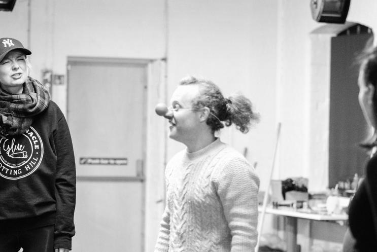 actors rehearsing for the panto