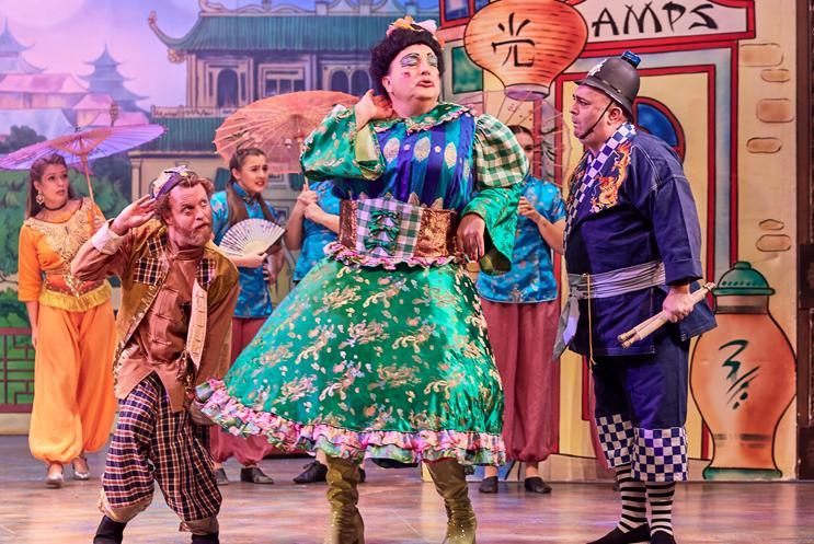 Panto characters pulling faces